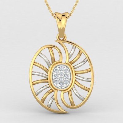 ShipJewel Flo Curve Pendant -14KT Gold 14kt Diamond Yellow Gold Pendant