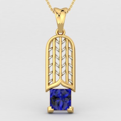 ShipJewel Aeon Sapphire Pendant-14KT Gold 14kt Sapphire Yellow Gold Pendant