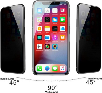 Baseus Screen Guard for Full Screen 9H Hardness Anti-Peeping Anti-Spy Privacy Screen Glass Protector (0.23mm) Compatible With iPhone X/Xs - Black(Pack of 1)