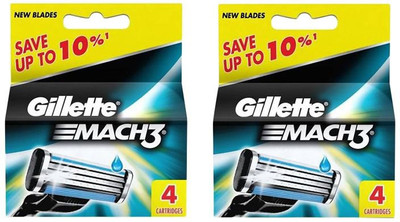 Gillette MACH 3 CARTRIDGES 4+4PACK(Pack of 2)