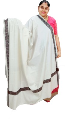 Vrinde Wool Solid Women, Men Shawl(White)