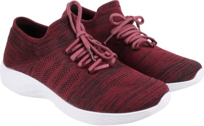 METRO Slip On Sneakers For Women(Red , 4)