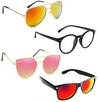 Vitoria Aviator, Wayfarer, Spectacle , Butterfly Sunglasses(For Men & Women, Multicolor)