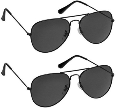 I Flash Aviator Sunglasses(For Men & Women, Black)