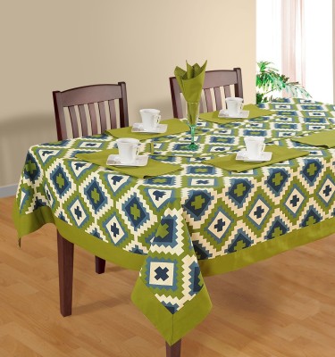 SWAYAM Abstract 4 Seater Table Cover(Green, Cotton)