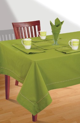 SWAYAM Solid 4 Seater Table Cover(Green, Cotton)