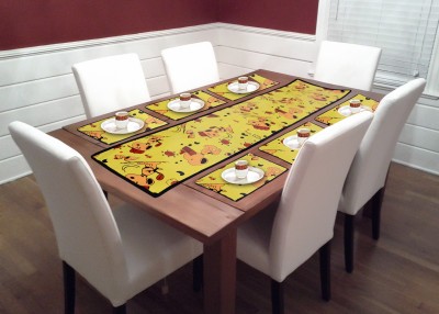 Shri Anand Creations Printed 6 Seater Table Cover(Multicolor, PVC, Pack of 7)