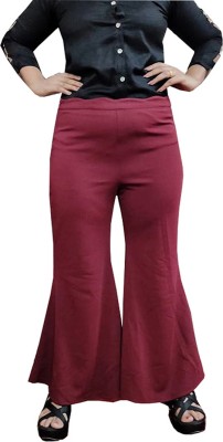 AZAD DYEING Flared Women Maroon Trousers