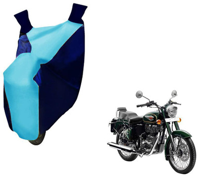 WolkomHome Two Wheeler Cover for Royal Enfield(Bullet 500, Blue, Clear)