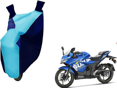 WolkomHome Two Wheeler Cover for Suzuki(Gixxer, Blue, Clear)