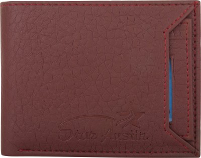 Star Austin Men Casual Maroon Artificial Leather Wallet(4 Card Slots)