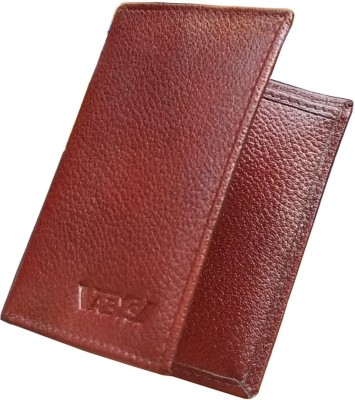 ABYS Men Brown Genuine Leather Card Holder(6 Card Slots)