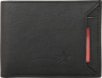 Star Austin Men Casual Black Artificial Leather Wallet(5 Card Slots)