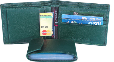M Mensanity Men Formal, Casual Green Artificial Leather Wallet(11 Card Slots)