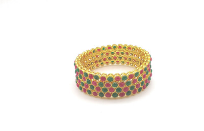 Sangita Alloy Crystal Gold-plated Bangle Set