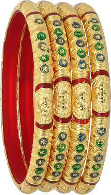 JOYERIA FASHIONS Plastic Gold-plated Bangle Set(Pack of 4)