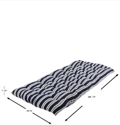 MOROFEEL 3X6 Blue & white 3 inch Single Cotton Mattress(L x W: 72 inch x 35 inch)