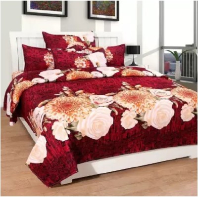 Decor Home Readiness 140 TC Polycotton Double Floral Flat Bedsheet(Pack of 1, Multicolor)