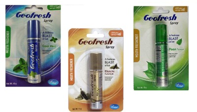 geofresh Geofresh Mouth Spray Cool Mint + Elaichi + Paan Flavor ( 3 Pc x 15 gm ) Spray(45 g)