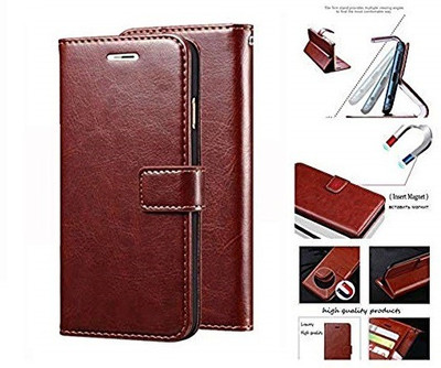 Coverage Flip Cover for Gionee F103(Brown, Dual Protection, Pack of: 1)