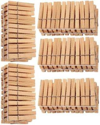 Adhunik Rasoi Cloth Clip Standard Size Wood Cloth Clip  (Set of 100, Beige)