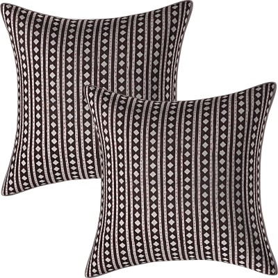 Texstylers Geometric Cushions & Pillows Cover(Pack of 2, 40 cm*40 cm, Brown)