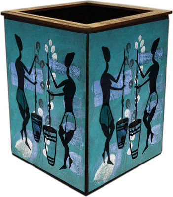 Poster N Frames 1 Compartments wooden Pen stand(Multicolor)