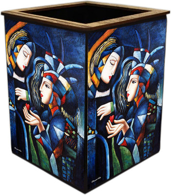 Poster N Frames 1 Compartments wooden Pen stand(Multicolor)