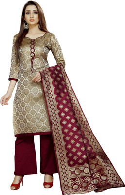 INDIAN BEAUTIFUL Brocade Self Design Salwar Suit Material(Unstitched)