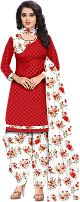 Sastvik Crepe Printed, Checkered Salwar Suit Material(Unstitched)