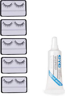 Miss Hot False eyelashes 5 pcs and 1 pcs eyelash glue (Eye combo)(Pack of 6)