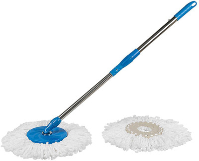 Tankit Cleaning mop set with 2 Refill Mop Set, Mop Mop Head and Rod(Blue 110 m)