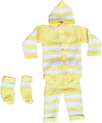 Mom And Son Baby Boys & Baby Girls Casual Sweater Pyjama, Mitten(Yellow)
