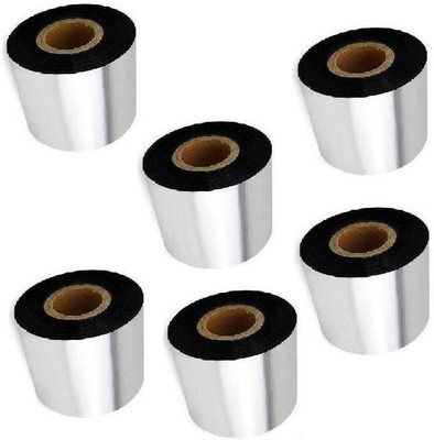 youlogic 55 mm X 300 Meters, Thermal Transfer Barcode Ribbon (WAX), Set of 6 Ribbon labels Paper Label(Black)