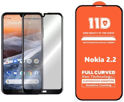 ISAAK Edge To Edge Tempered Glass for Nokia 2.2 Full Glue 11D(Pack of 1)