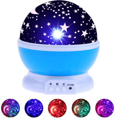 JacGifts Sky Moon Star Master LED Projector Rotating Night Light Lamp Night Lamp(14.5 cm, Multicolor)
