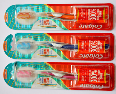 Colgate Slim Soft Advance Toothbrush Ultra Soft Ultra Soft Toothbrush(Pack of 3)