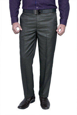 ROY Regular Fit Men Black Trousers