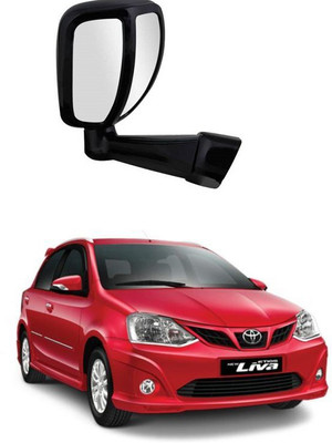 PRTEK Manual Remote Rear View Mirror For Toyota Etios Liva(Center)