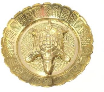 eCraftOdisha eCraftOdisha Fengshui/Vastu Brass Turtle/Tortoise In Brass Plate (8 Cms) Decorative Showpiece Brass Yantra(Pack of 1)