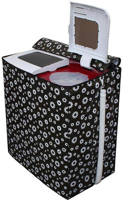 Ishan creation Semi-Automatic Washing Machine  Cover(Width: 90 cm, Black, White)