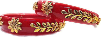 aaradhyacollection Zinc Gold-plated Bangle Set(Pack of 2)