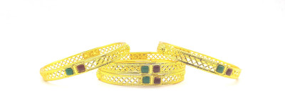 Sangita Alloy Gold-plated Bangle Set(Pack of 4)