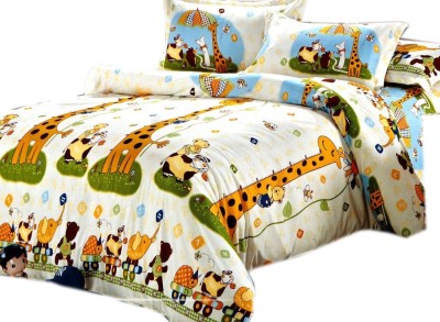 Skytex 150 TC Cotton Single Cartoon Flat Bedsheet(Pack of 1, Multicolor)