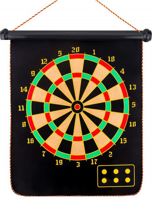 Magnusdeal Premium Magnetic Dart Board Set, 15 inches Double Sided Dartboard Reversible Dart Board Hanging Safety Dartboard with 4 PCS Dart Flights Dart Board Game