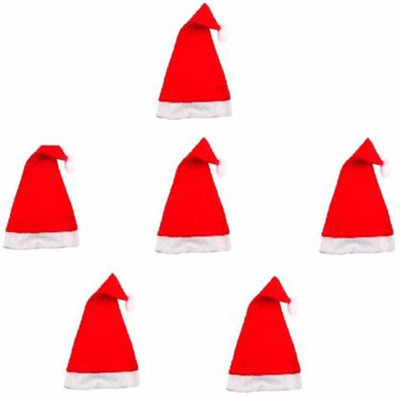 Kashish Trends Solid Santa Cap Cap(Pack of 6)