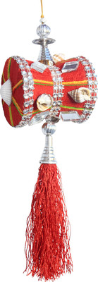 Unique Utilities Shiva Damru Car Mirror Accessory (Red) Car Hanging Ornament(Pack of 1)