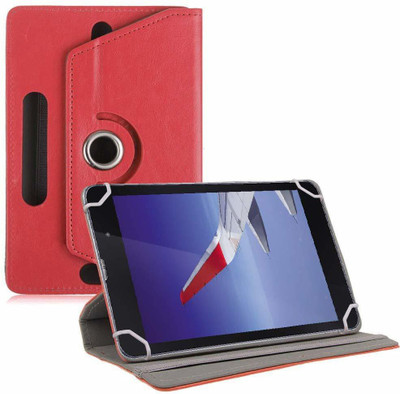 TGK Book Cover for iBall Slide Wings 4GP 8 inch Universal Rotating Case(Red, Cases with Holder)