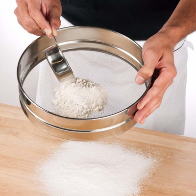 VEDHAN Stainless Steel Atta Channi/Flour Sieve/Spices Food Strainer (19 cm) Strainer(Silver, Steel Pack of 1)