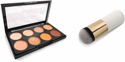 Miss Hot Contour 8 Shades Concealer Palette With Foundation Brush(2 Items in the set)
